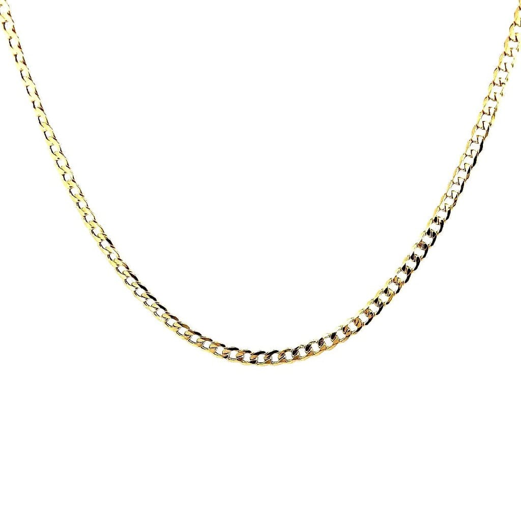 18K Yellow Gold Curb Link Chain 21.75" 3