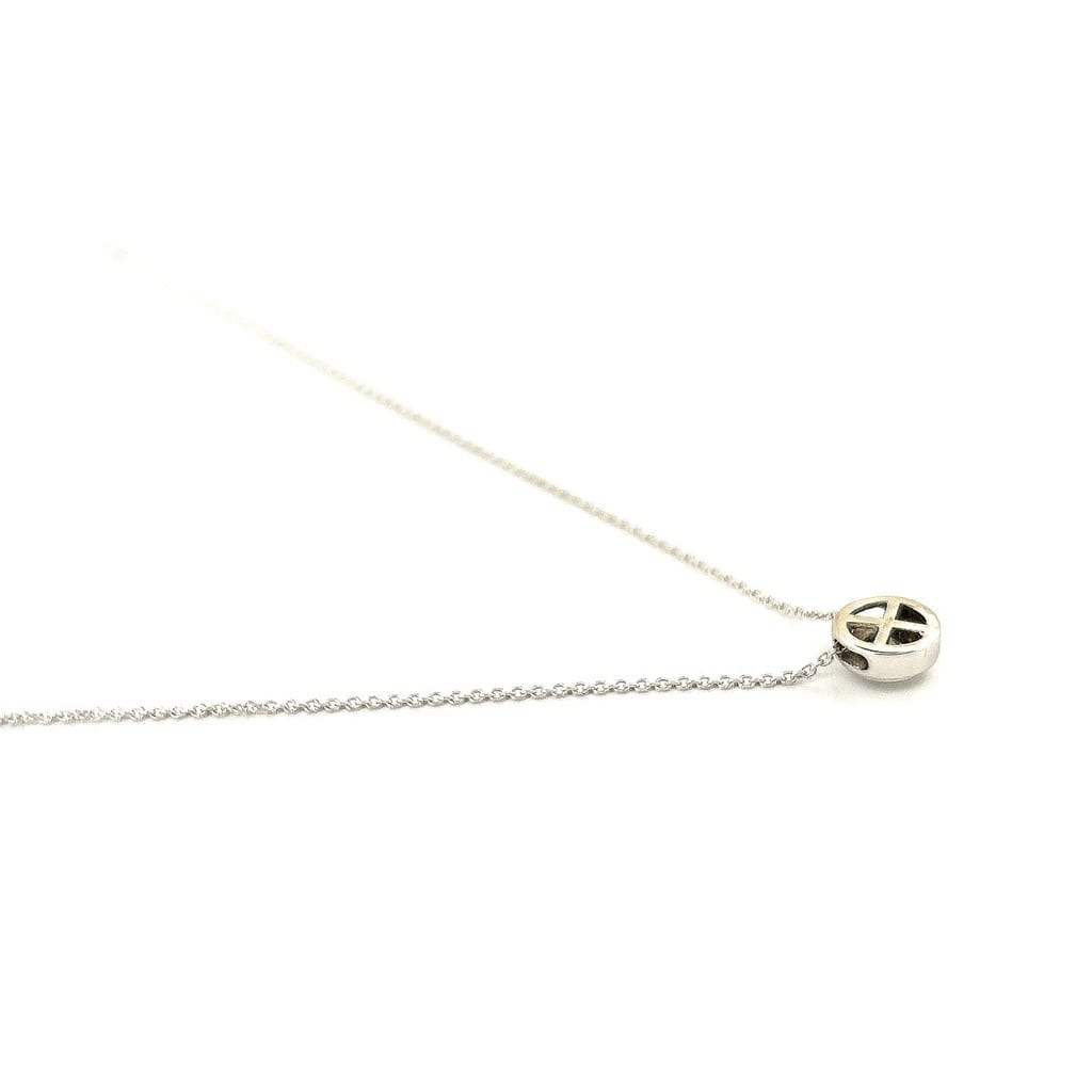 14K White Gold 0.20 ctw Diamond Pendant with Platinum Chain 16.5- 18" 3