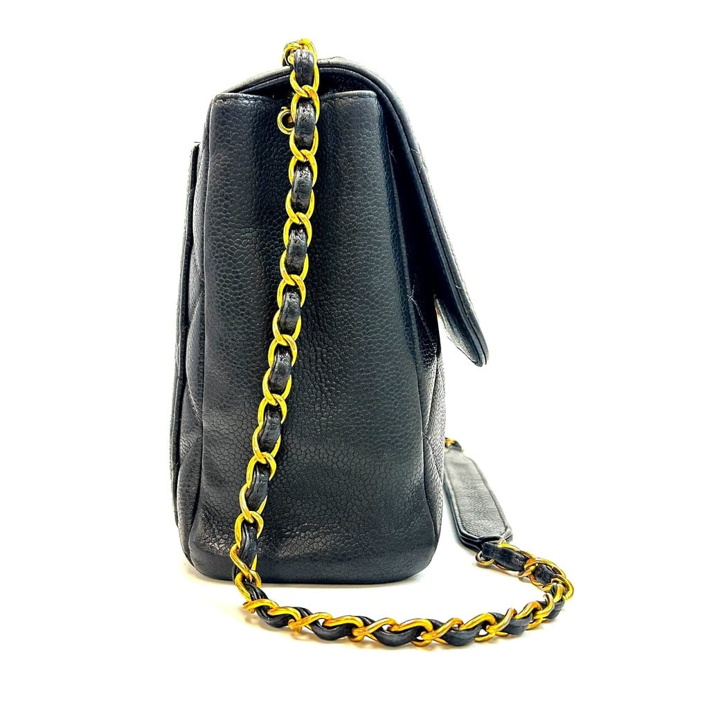 Chanel CC Square Flap Bag Black Caviar Leather 3