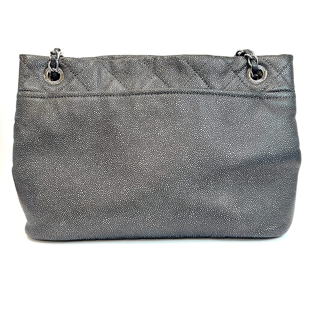 Chanel Timeless Soft Tote Metallic Caviar Dark Silver 2