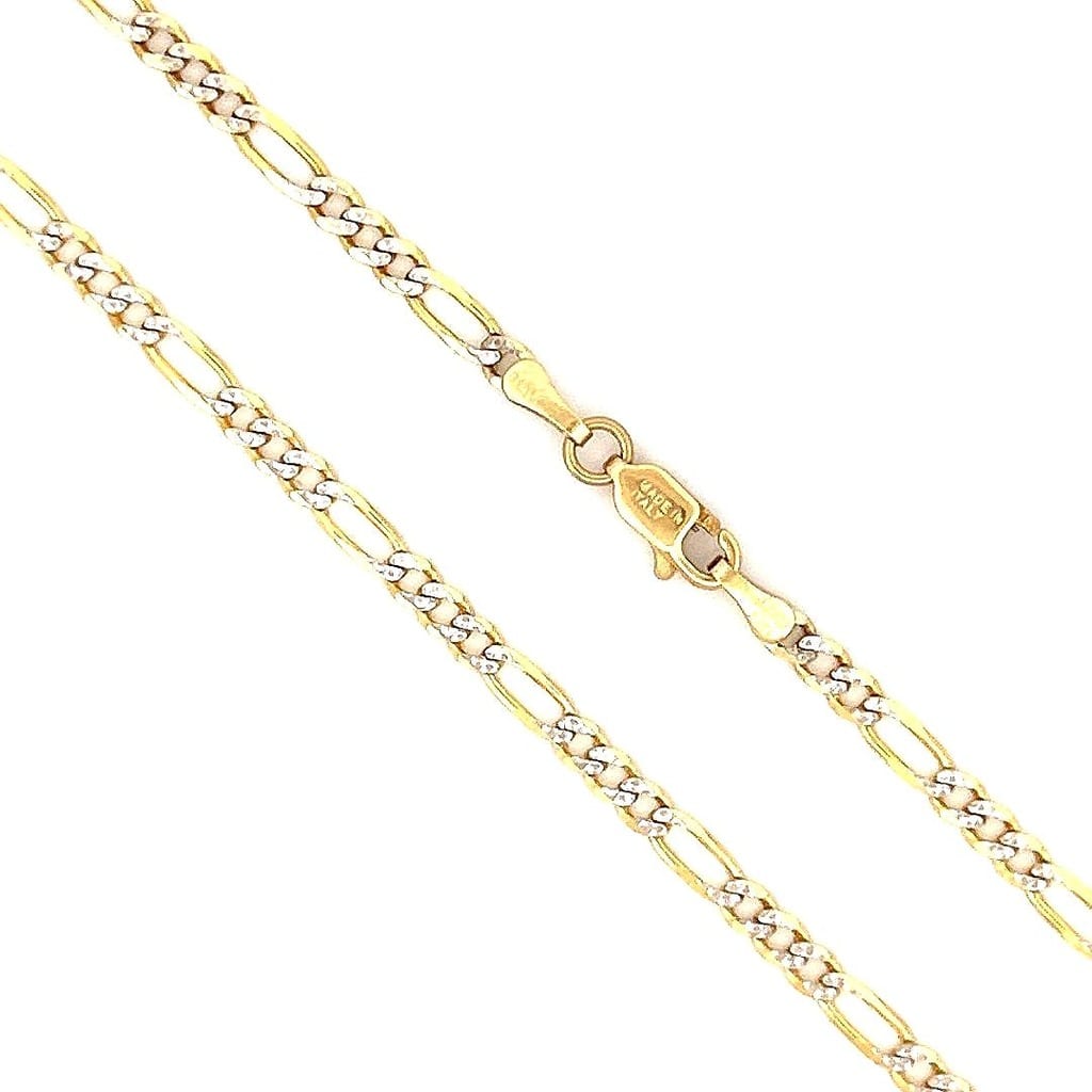 14K Yellow Gold Diamond-Cut Figaro Chain 23.75" 3