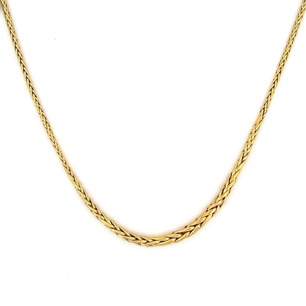 14K Yellow Gold Graduated Wheat Chain 18 in 3