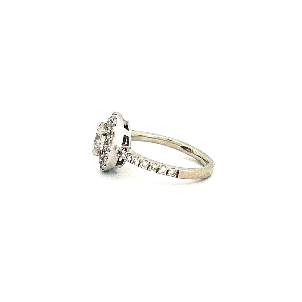 14K White Gold 1.0 ctw Diamond Ring Sz 3.5 3