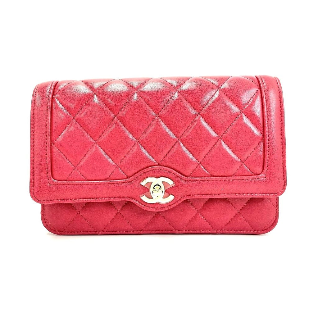 Chanel Hold The Line Lambskin Wallet on Chain  Red with gold-tone hardware Excellent 3