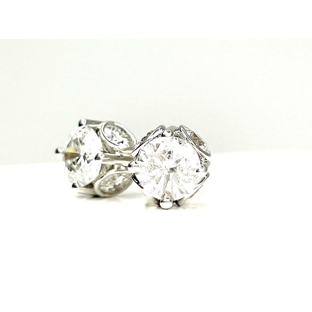 14K White Gold 2.0 ctw Diamond Earrings 3