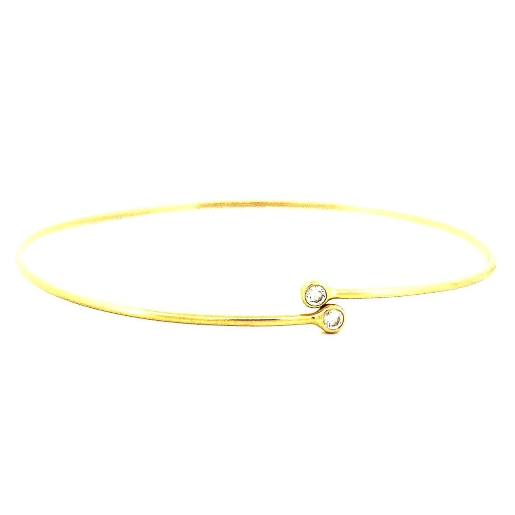 18K Yellow Gold  Tiff & Co Elsa Peretti® Diamond Bangle 7" 3