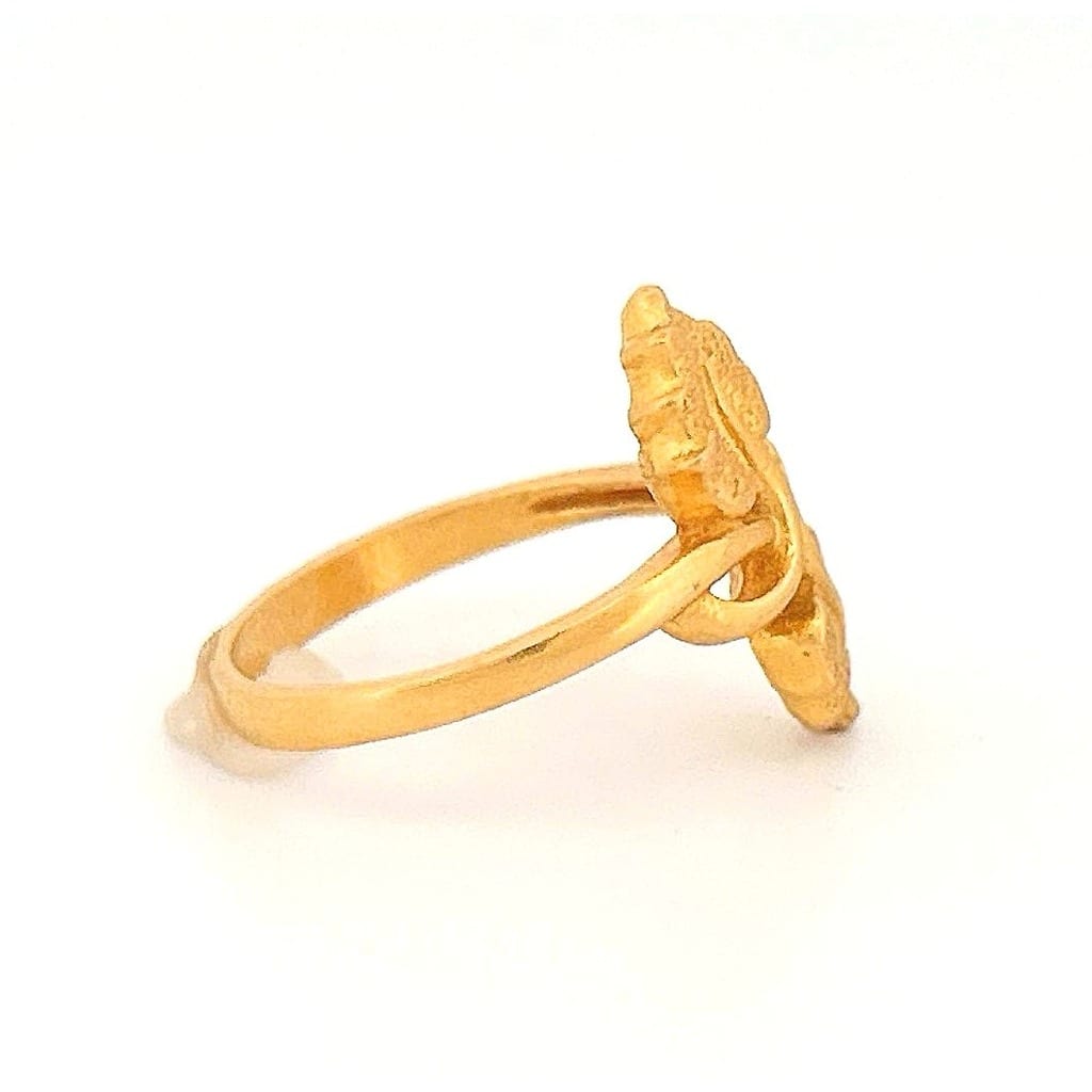 22K Yellow Gold Double Leaf Ring 3