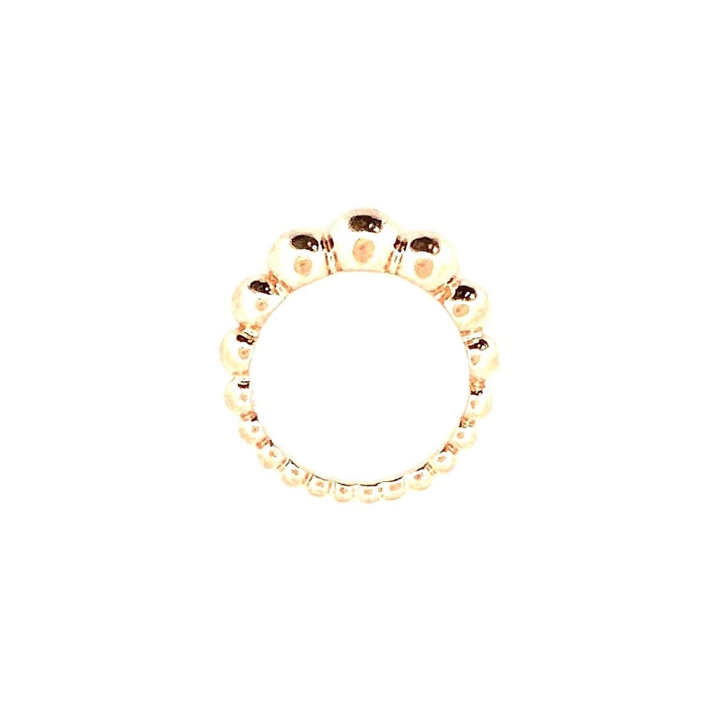 14K Rose Gold Beaded Ring Sz 6.25 3