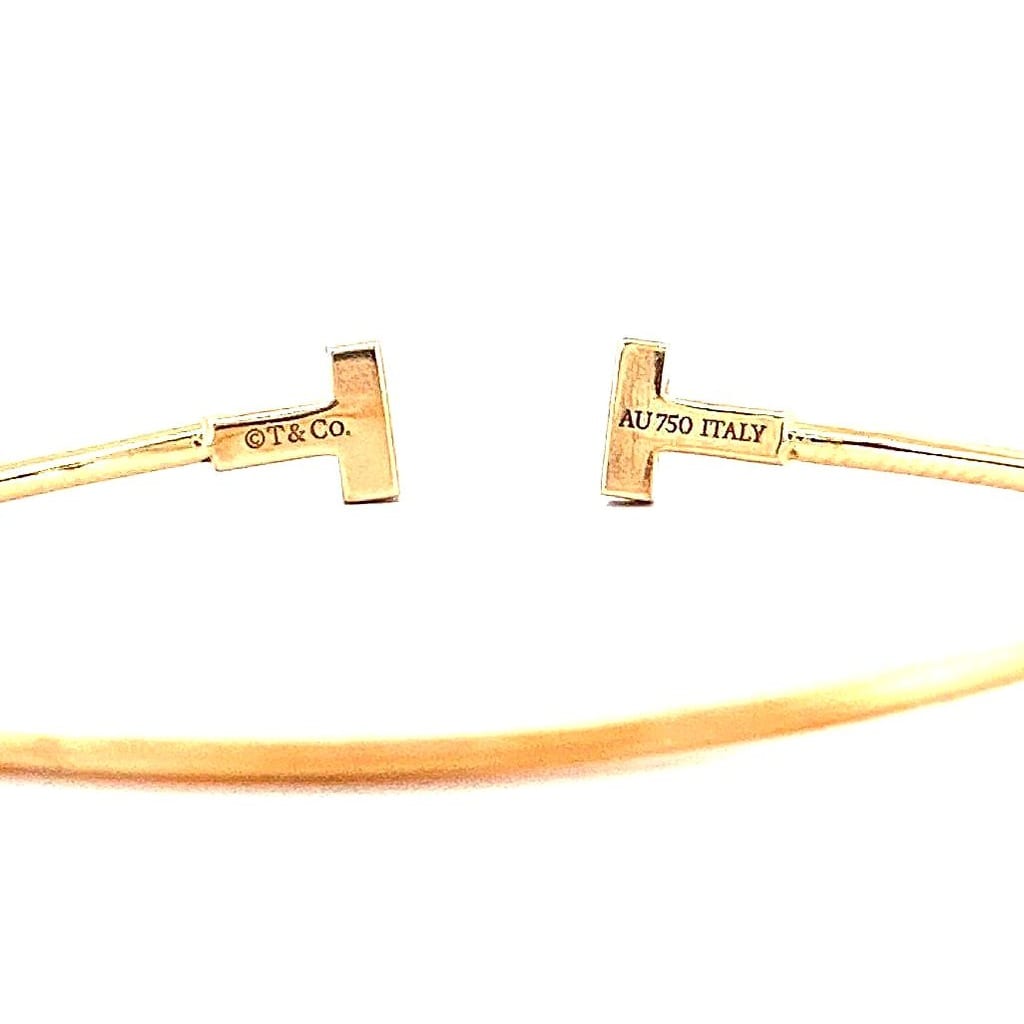 18K Tiffany & Co. T- Narrow Wire Bracelet 7" 3