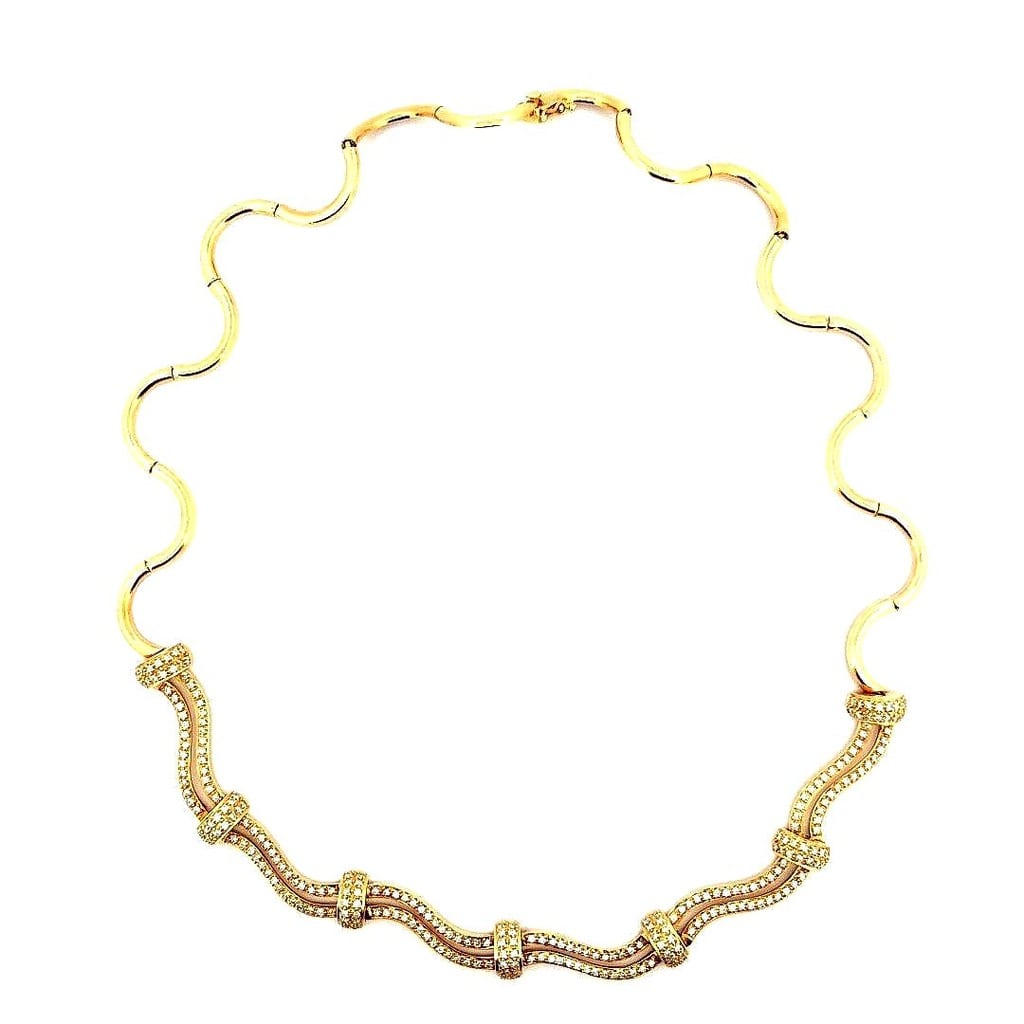 18K Yellow Gold 3.0 ctw Diamond Necklace 3