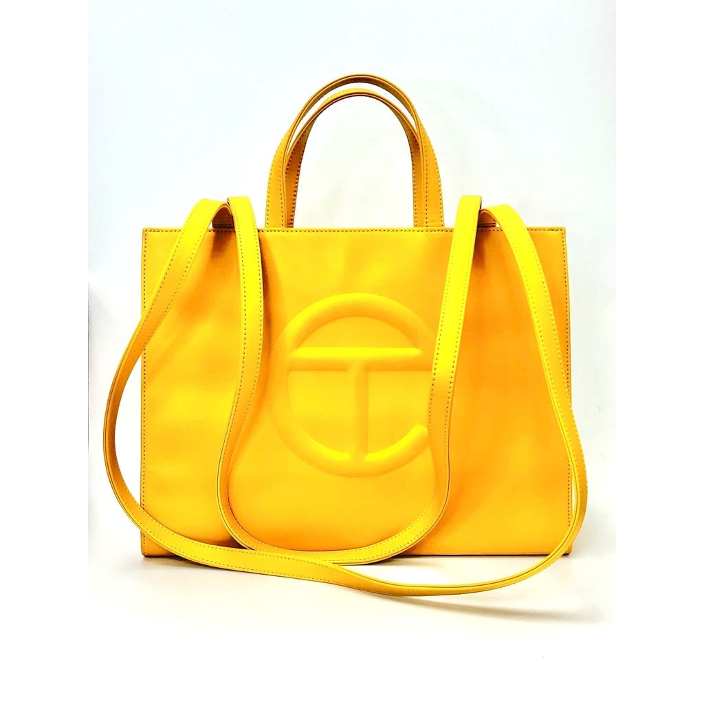 Telfar Medium Vegan Leather Yellow Bag 3