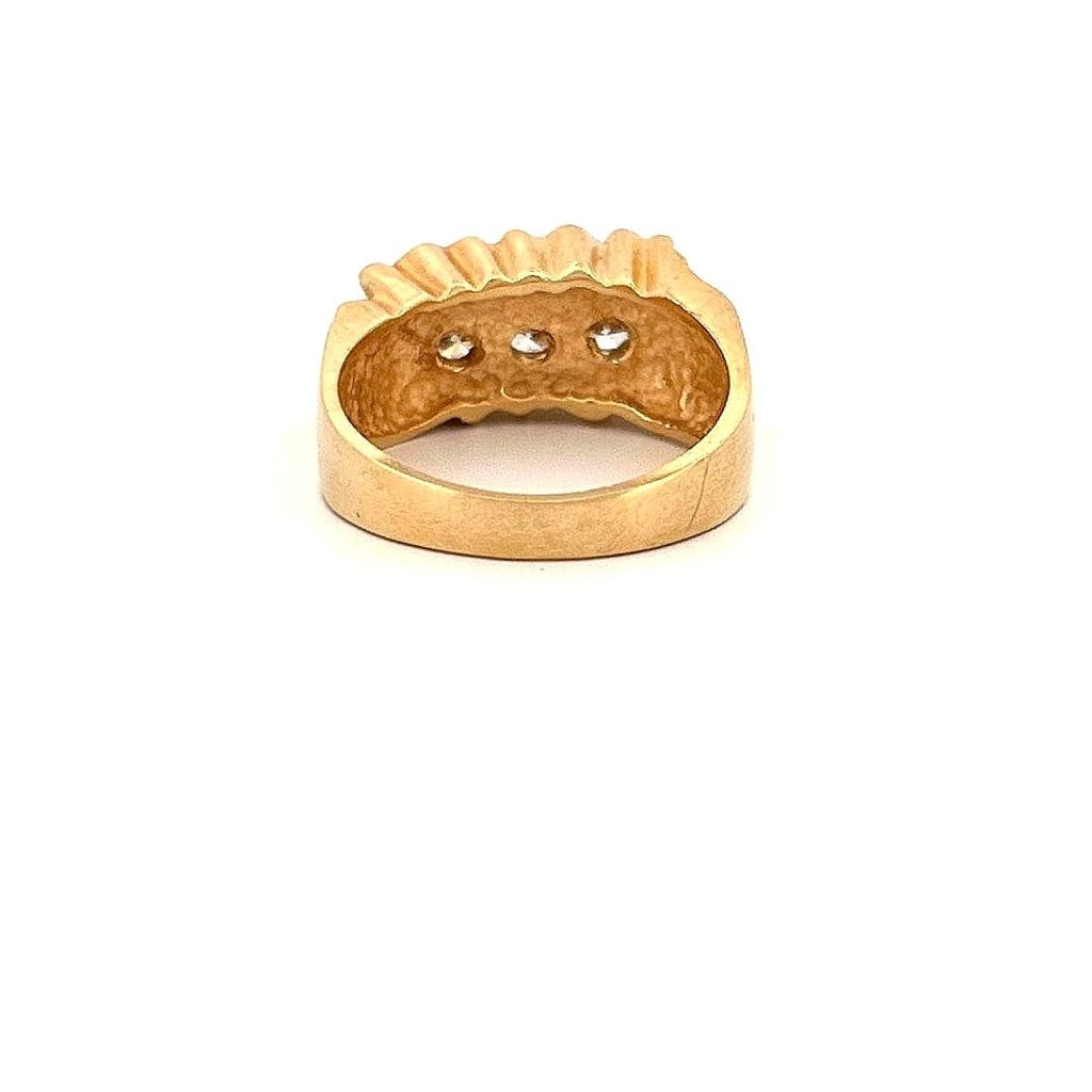 14K Yellow Gold .48 ctw Diamond Men's Nugget Ring Sz 9 4
