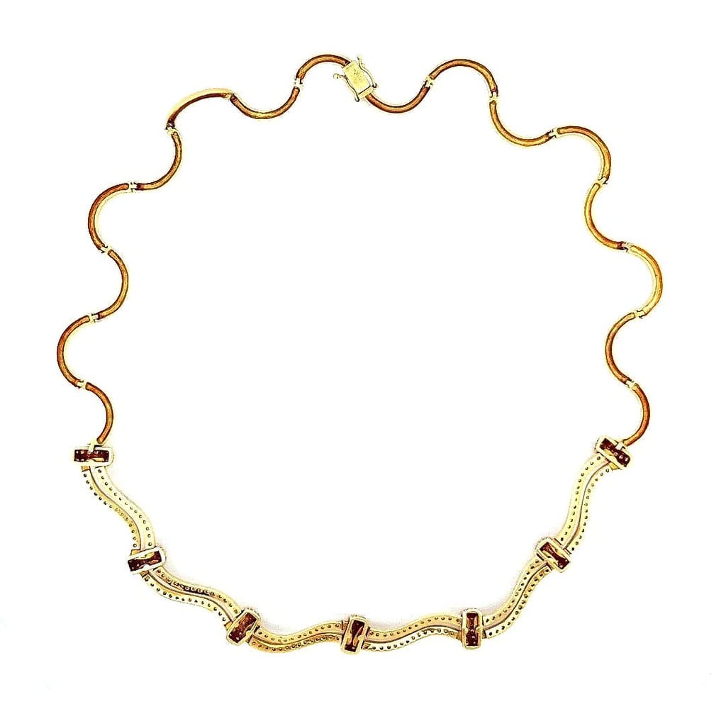 18K Yellow Gold 3.0 ctw Diamond Necklace 4