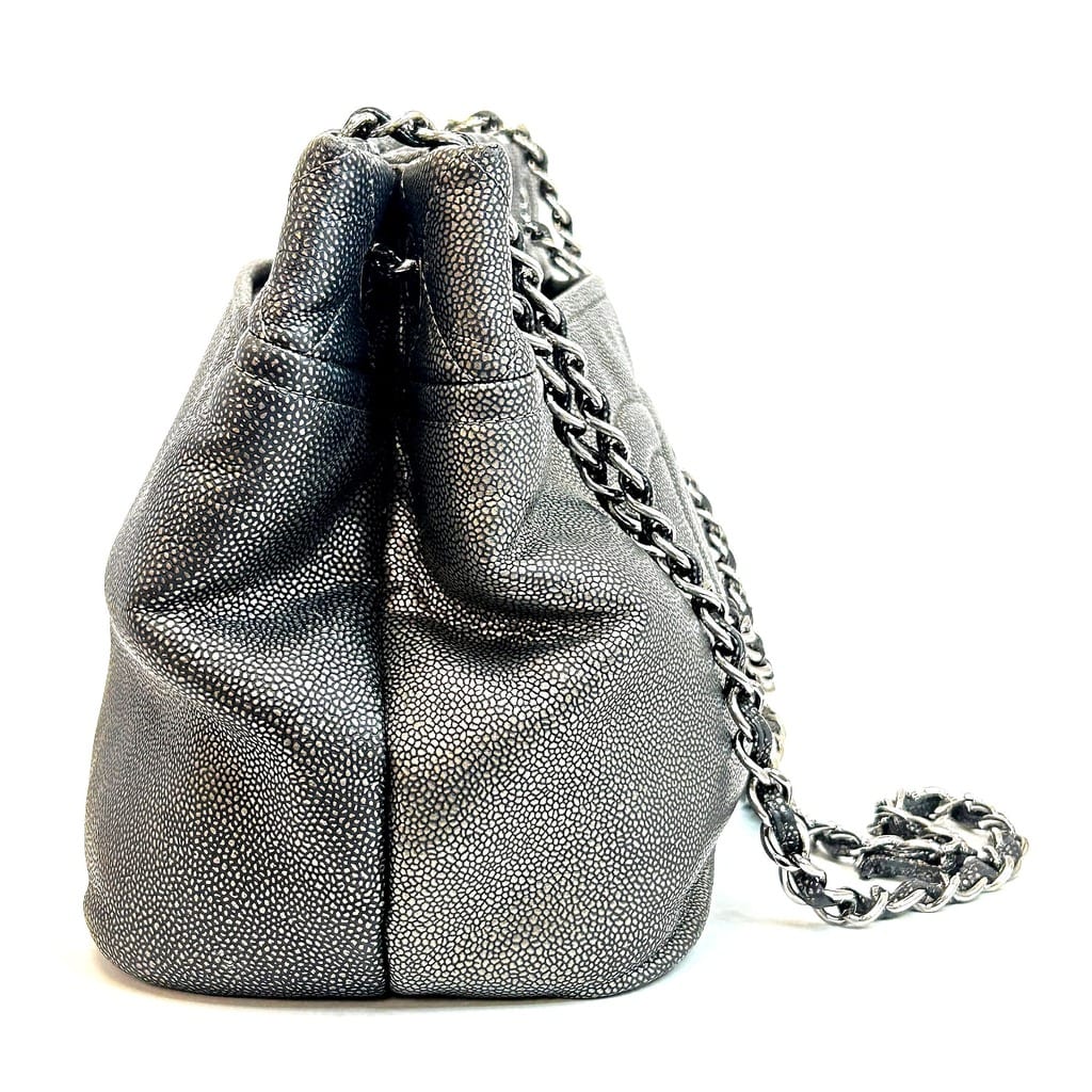 Chanel Timeless Soft Tote Metallic Caviar Dark Silver 3
