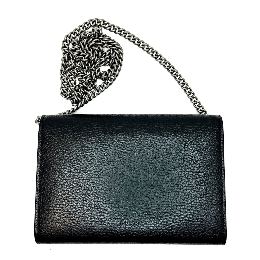 Gucci Calfskin Mini Dionysus Chain Wallet Black Good 4