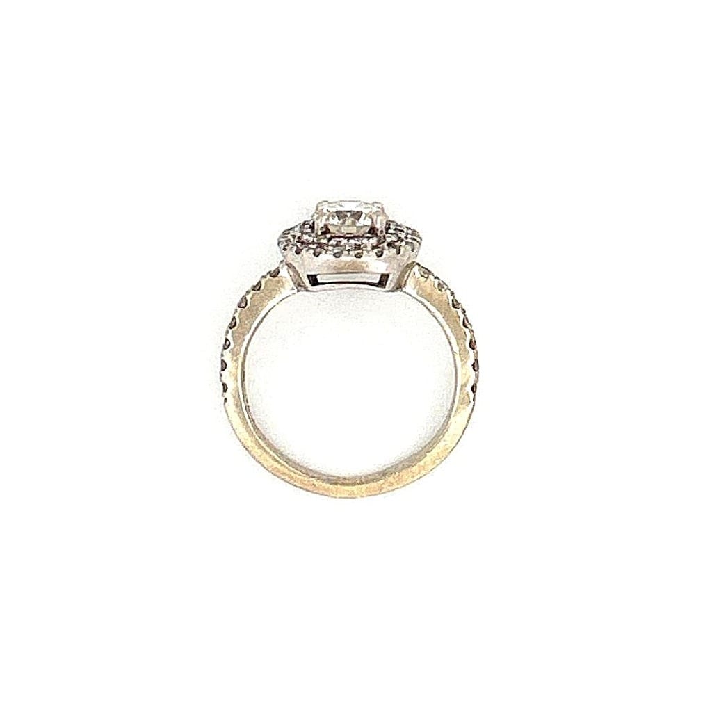 14K White Gold 1.0 ctw Diamond Ring Sz 3.5 4