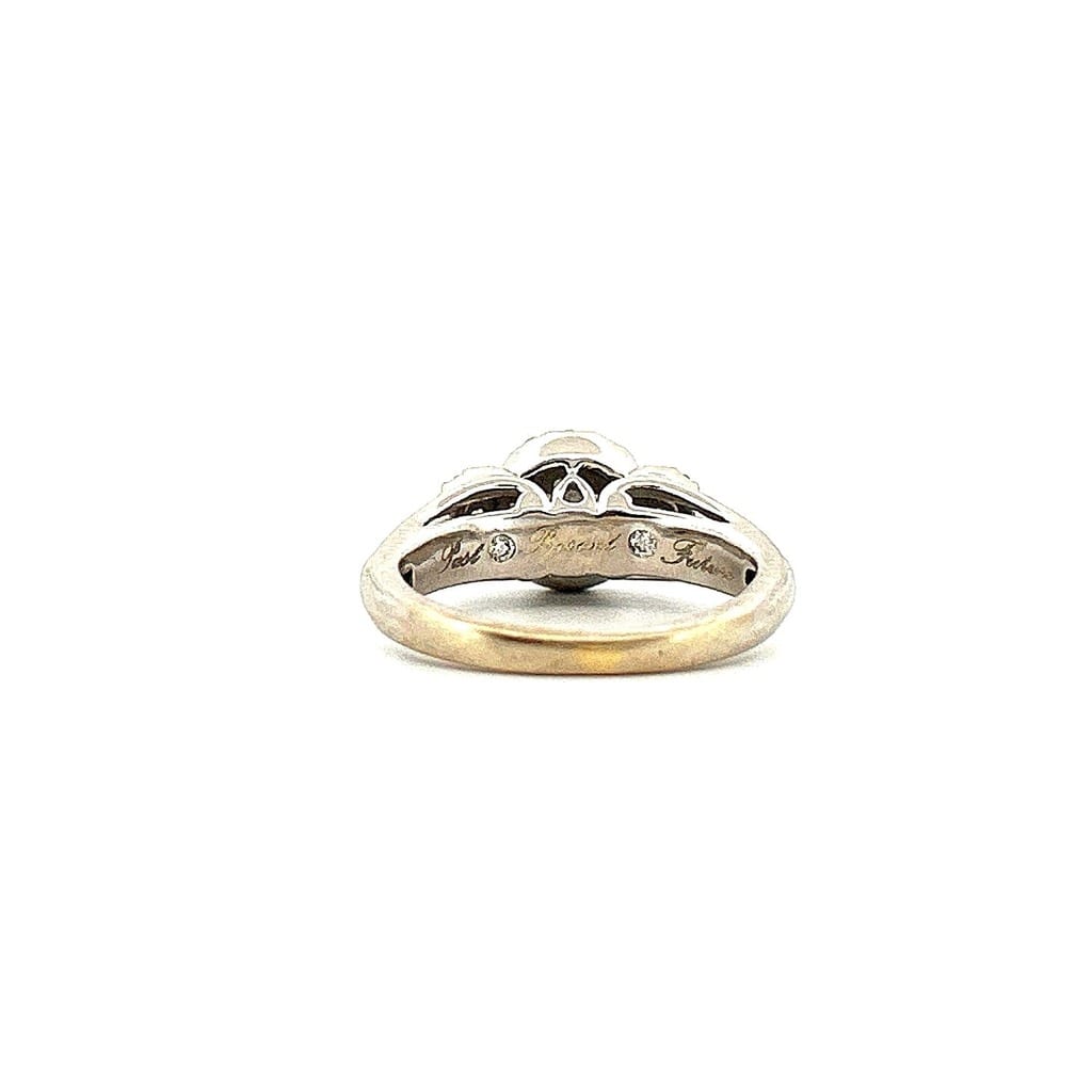 14K White Gold Diamond Cluster Ring Sz 4 4