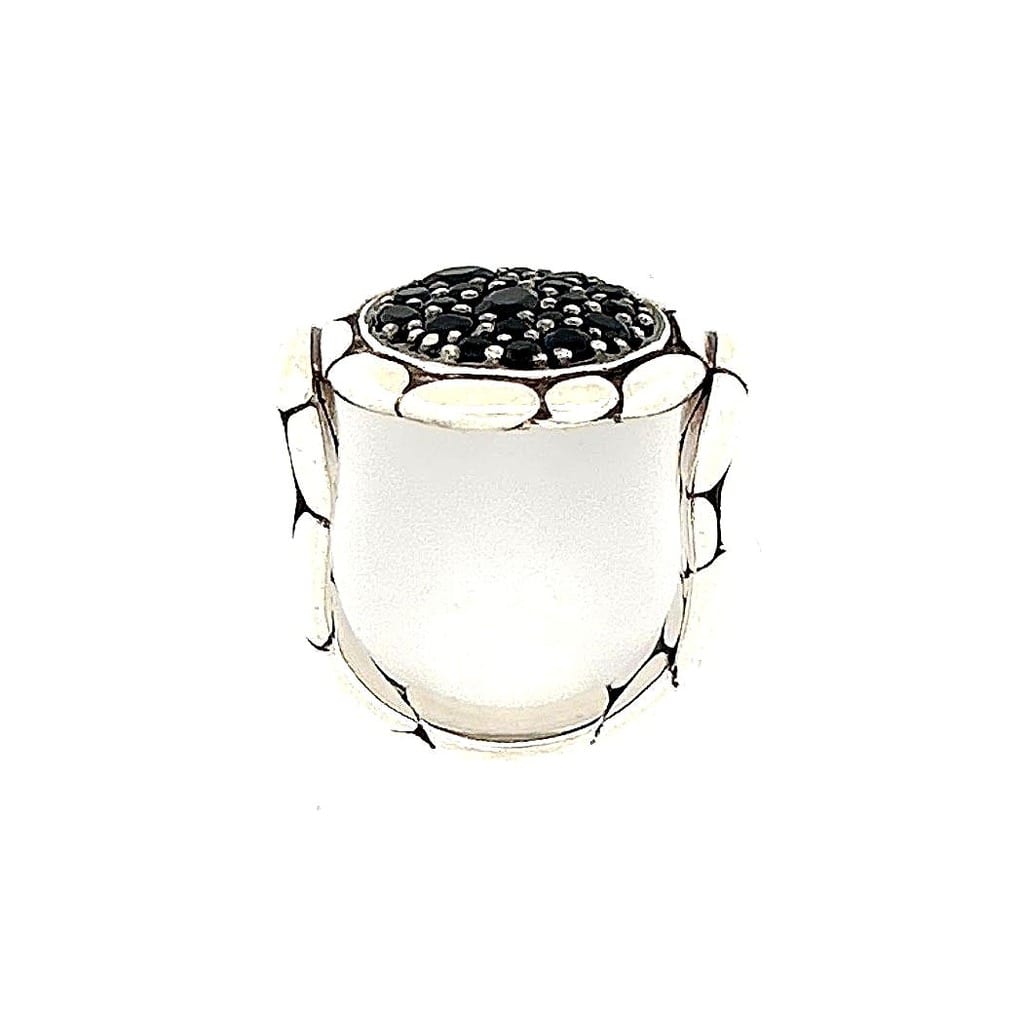 John Hardy Kali Pure Lavafire Black Sapphire Ring Sz 7.25 4