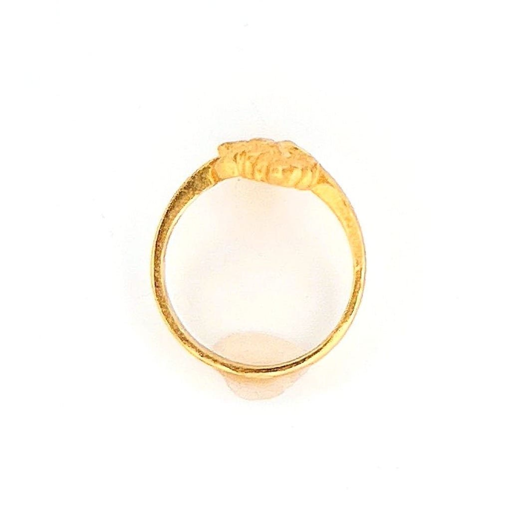 22K Yellow Gold Double Leaf Ring 4