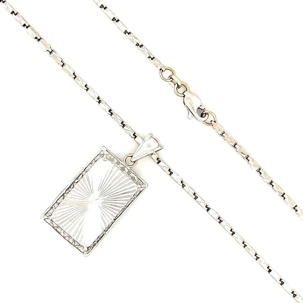 18K White Gold Necklace w/ Dragon Pendant 17" 4