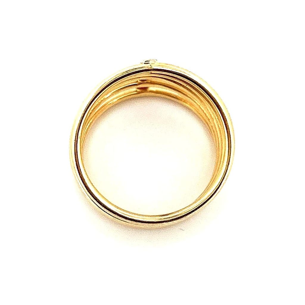 14K Two-Tone Gold 5 Row Ring Sz 9 4