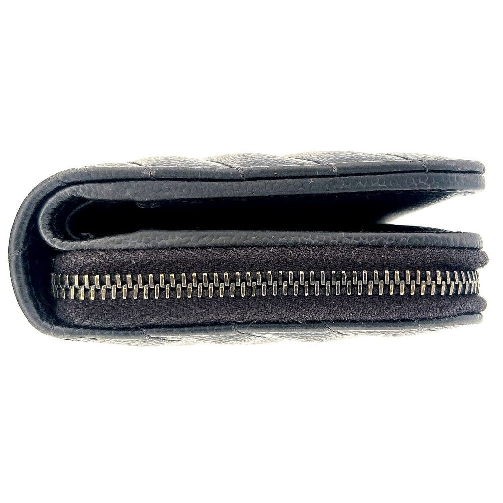 YSL Saint Laurent Cassandre Matelassé Wallet in Grain De Poudre Embossed Leather Black 4