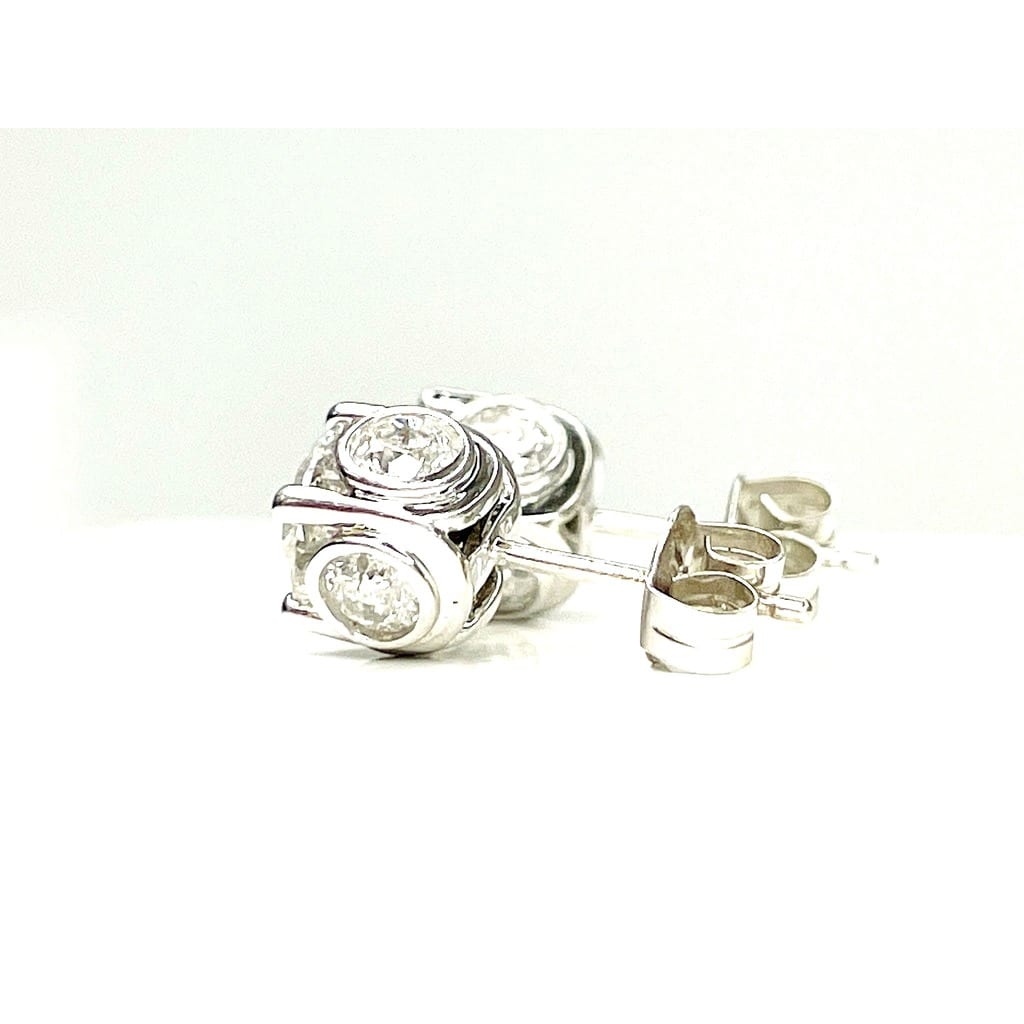 14K White Gold 2.0 ctw Diamond Earrings 5