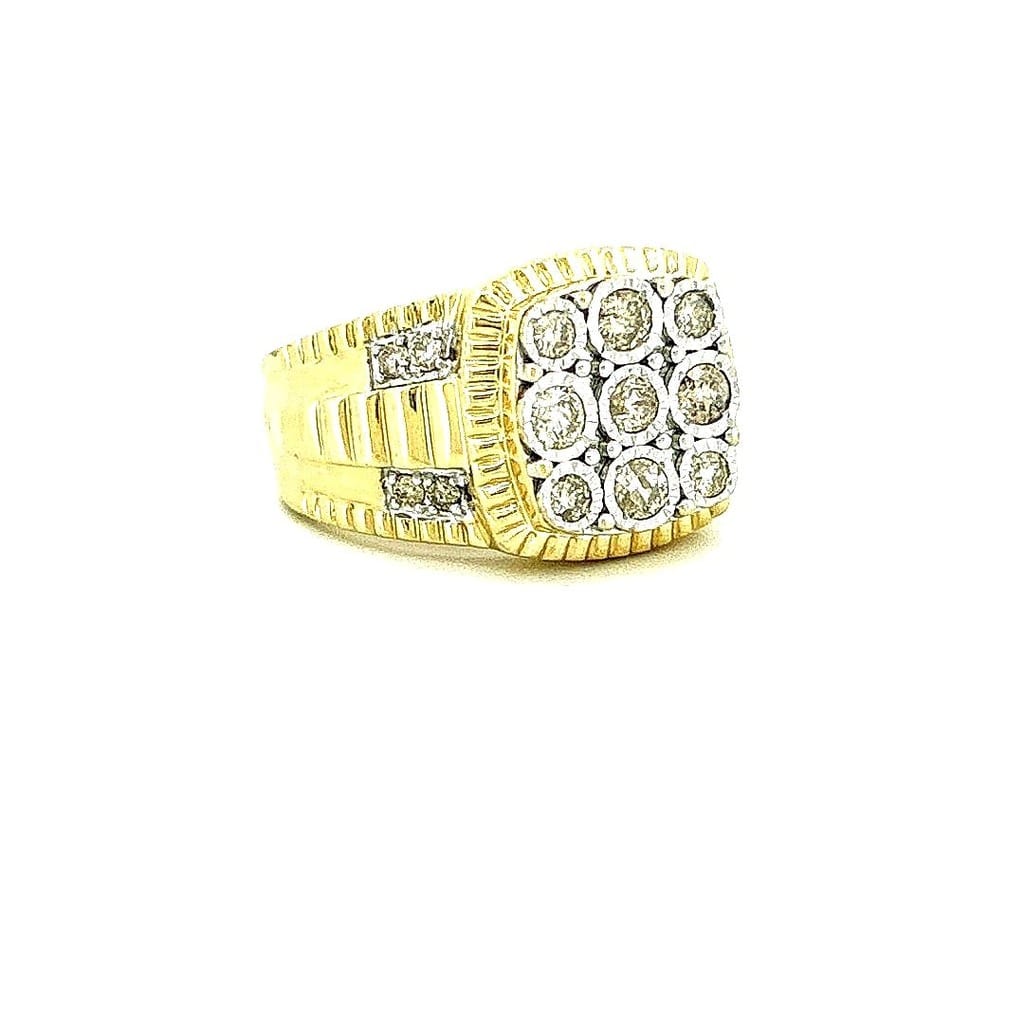14K Yellow Gold Men's .50 ctw Diamond Ring Size 10 4