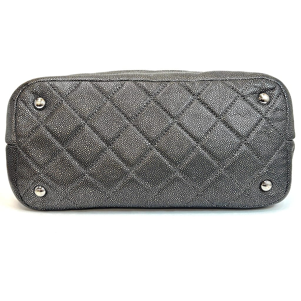Chanel Timeless Soft Tote Metallic Caviar Dark Silver 4