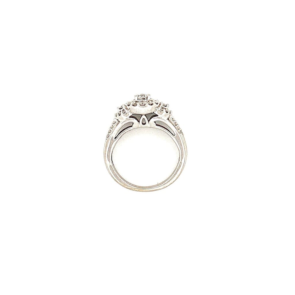 14K White Gold Diamond Cluster Ring Sz 4 5