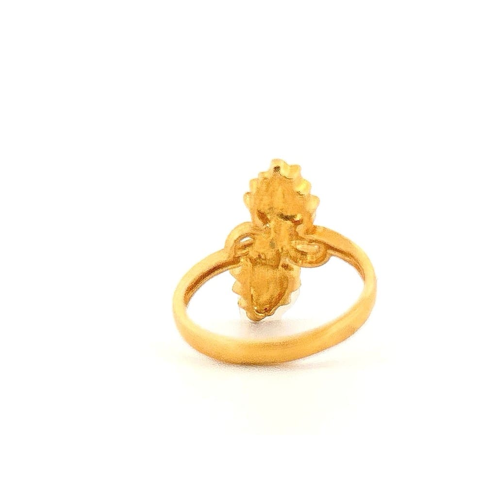 22K Yellow Gold Double Leaf Ring 5