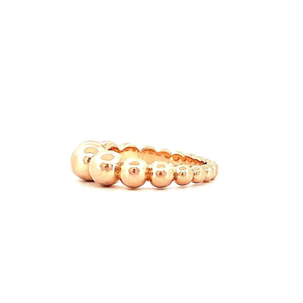 14K Rose Gold Beaded Ring Sz 6.25 5