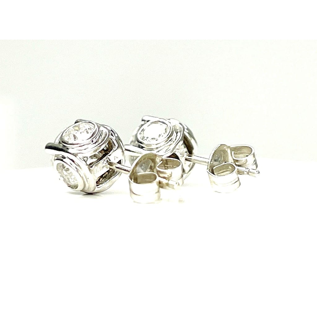 14K White Gold 2.0 ctw Diamond Earrings 6