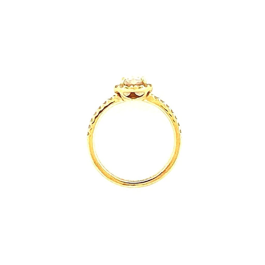 Pandora Elevated Heart 14K Gold-Plated & Cubic Zirconia Ring Sz 6 6
