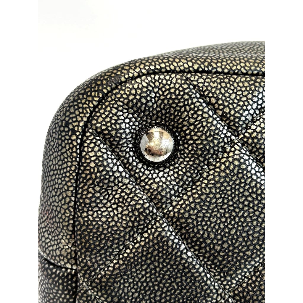 Chanel Timeless Soft Tote Metallic Caviar Dark Silver 5