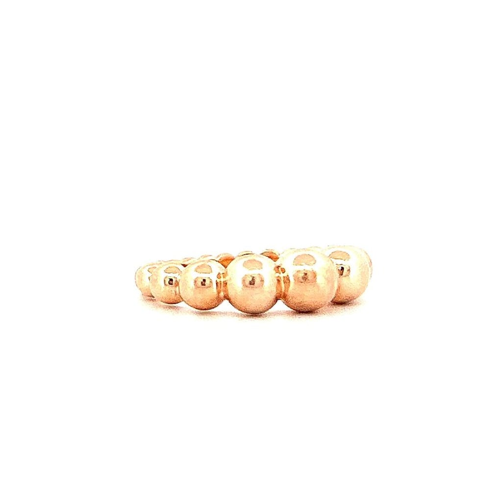 14K Rose Gold Beaded Ring Sz 6.25 6