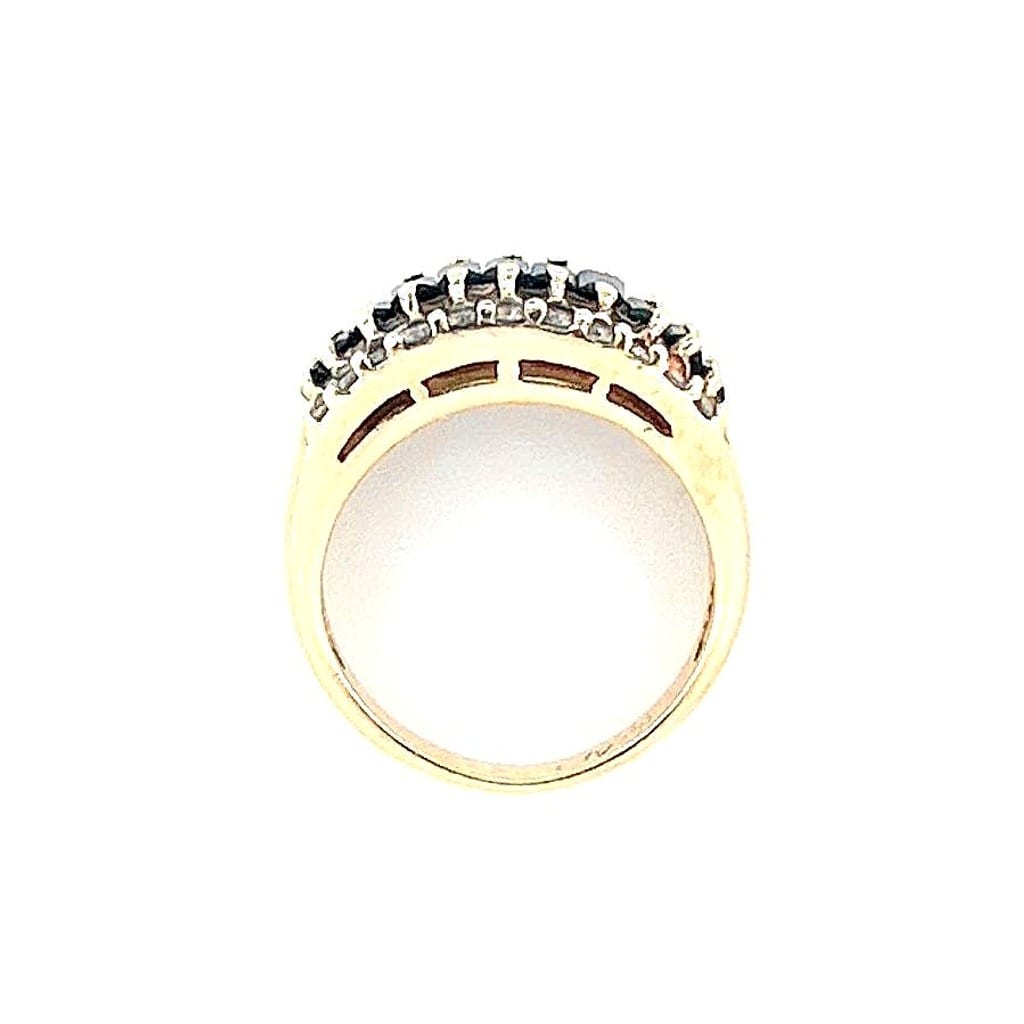 14K Yellow Gold Sapphire & 0.44ctw Diamond Ring Sz 6 6