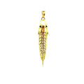 16K Yellow Gold Fish Pendant with Red Gemstones 5