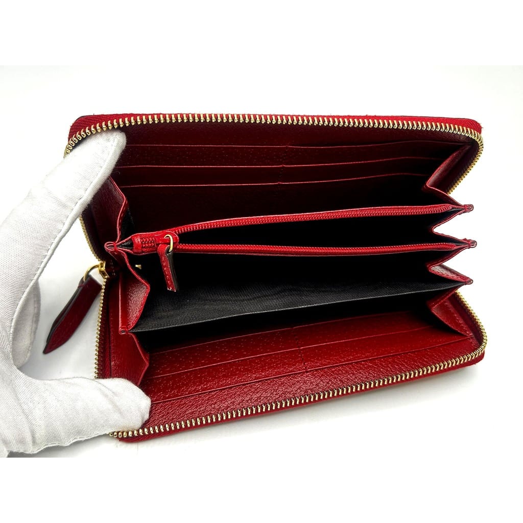 Gucci Supreme Continental Zip Around Wallet Red 7