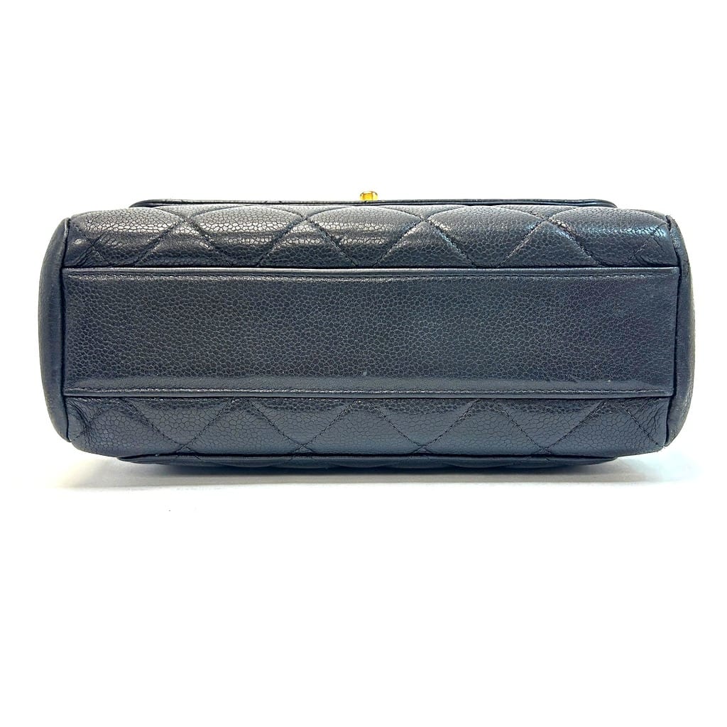 Chanel CC Square Flap Bag Black Caviar Leather 7