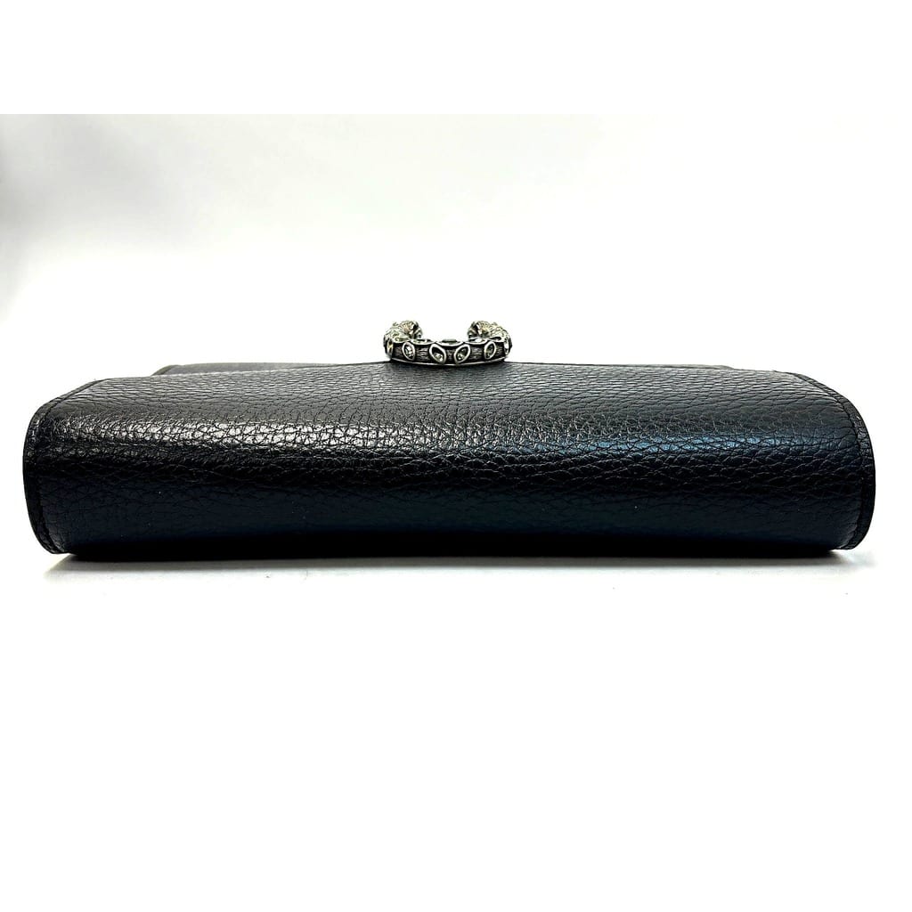 Gucci Calfskin Mini Dionysus Chain Wallet Black Good 7