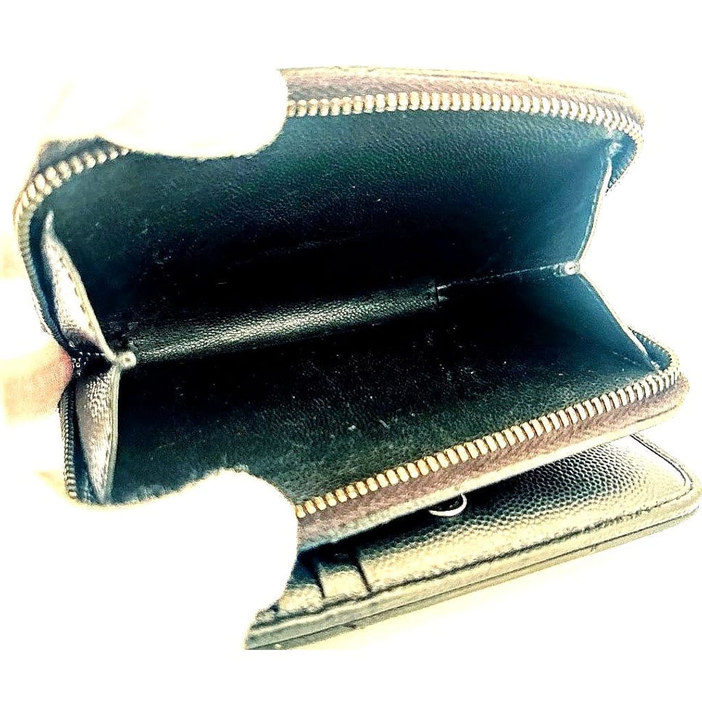 YSL Saint Laurent Cassandre Matelassé Wallet in Grain De Poudre Embossed Leather Black 8
