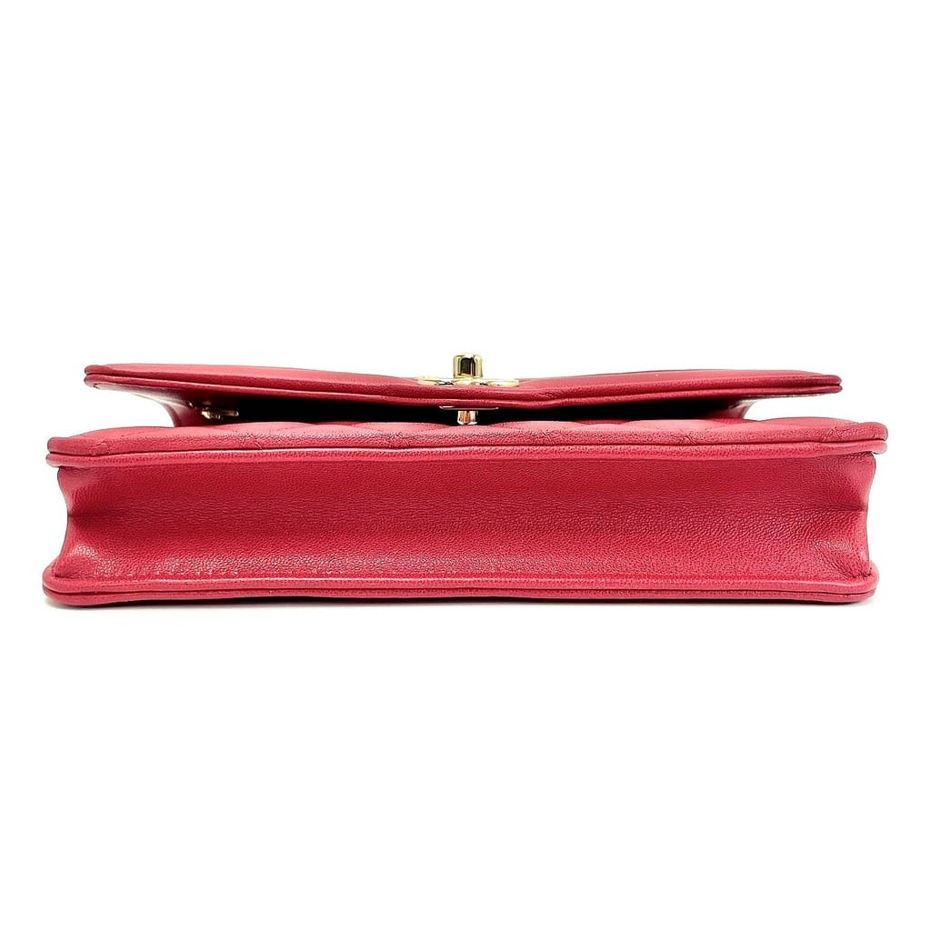 Chanel Hold The Line Lambskin Wallet on Chain  Red with gold-tone hardware Excellent 8