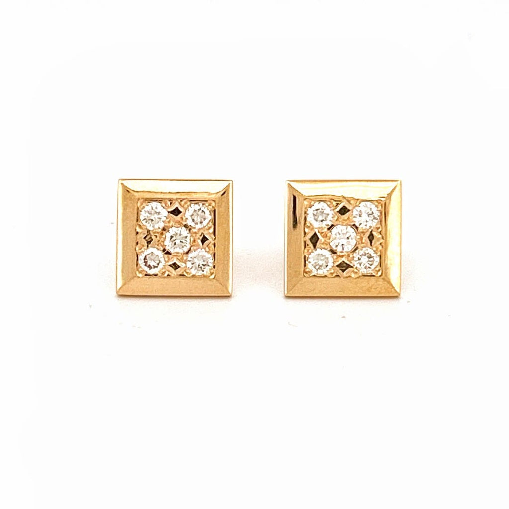 14K Yellow Gold 0.33 ctw Square Diamond Earrings 1