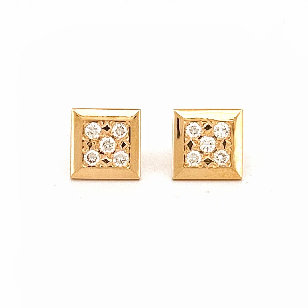 14K Yellow Gold 0.33 ctw Square Diamond Earrings 1