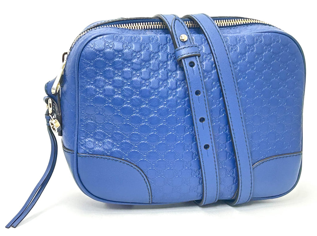 Gucci Microguccissima Bree Mini Crossbody Camera Bag Blue 1