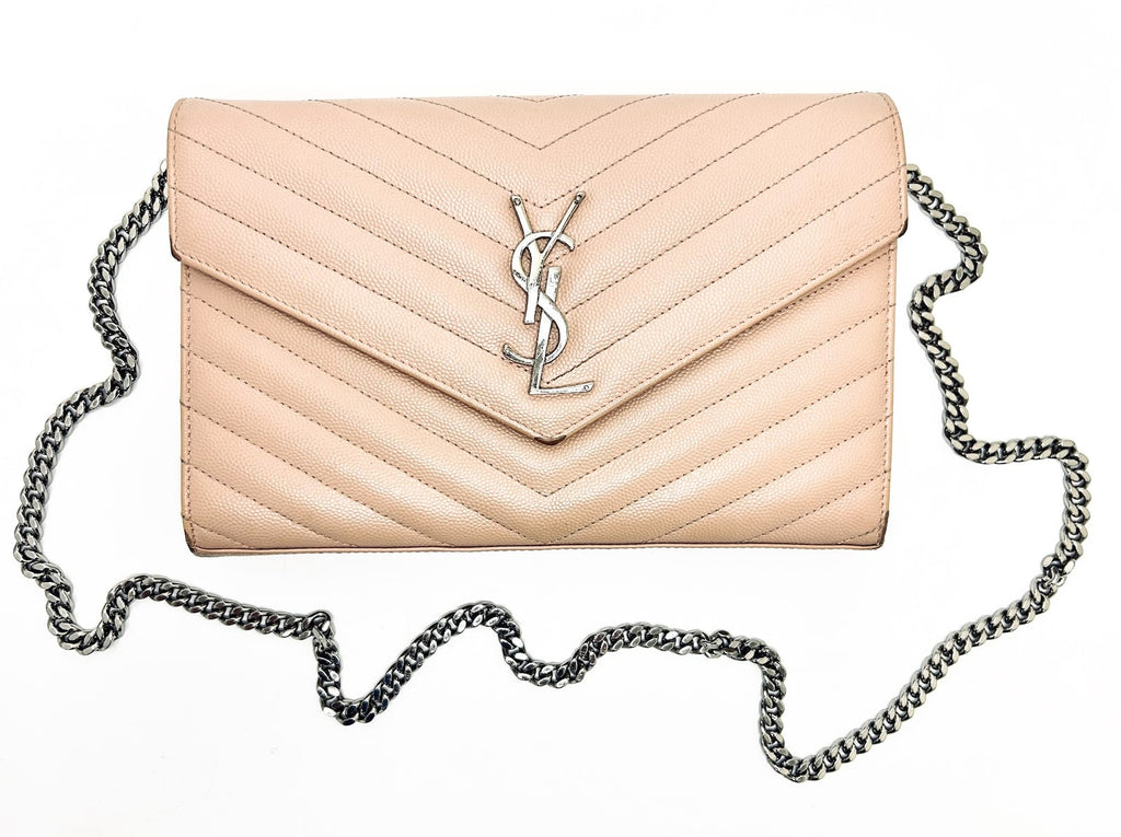 YSL Cassandre Wallet-On-Chain in Pink 2