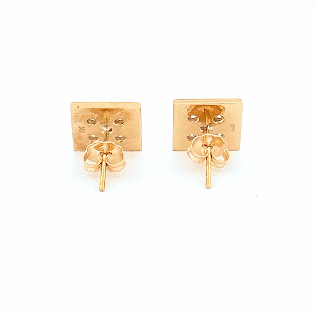 14K Yellow Gold 0.33 ctw Square Diamond Earrings 3