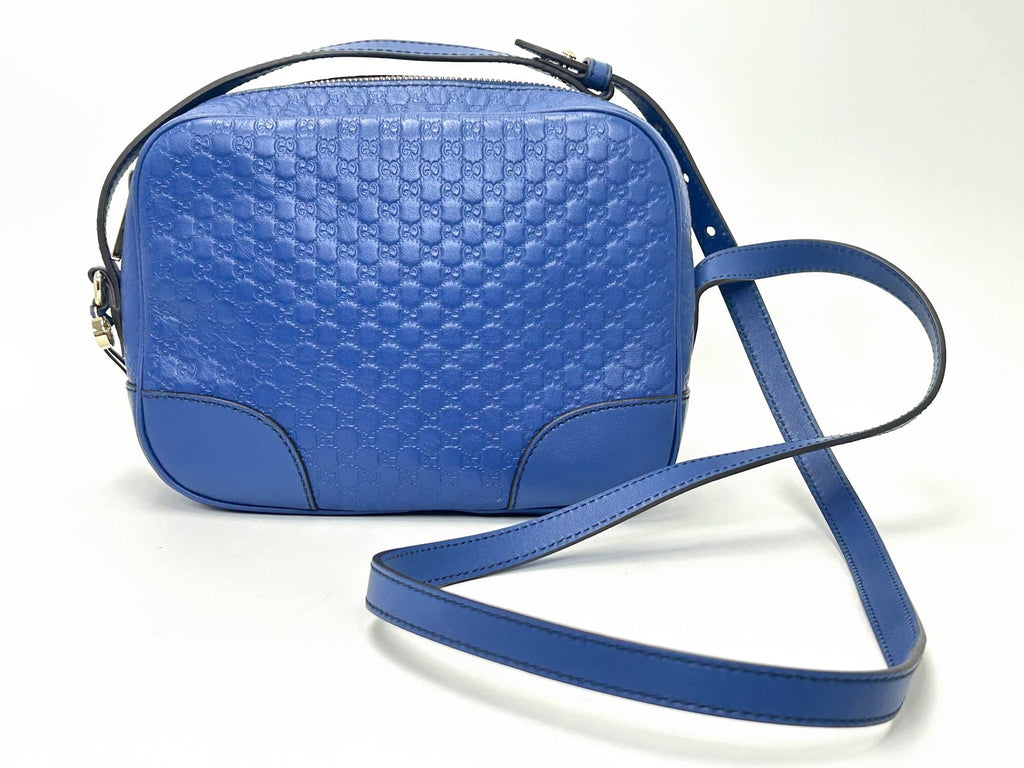 Gucci Microguccissima Bree Mini Crossbody Camera Bag Blue 3