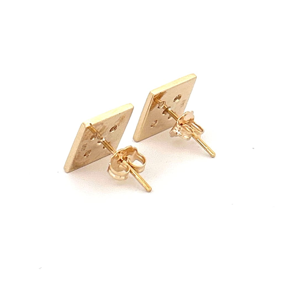 14K Yellow Gold 0.33 ctw Square Diamond Earrings 4